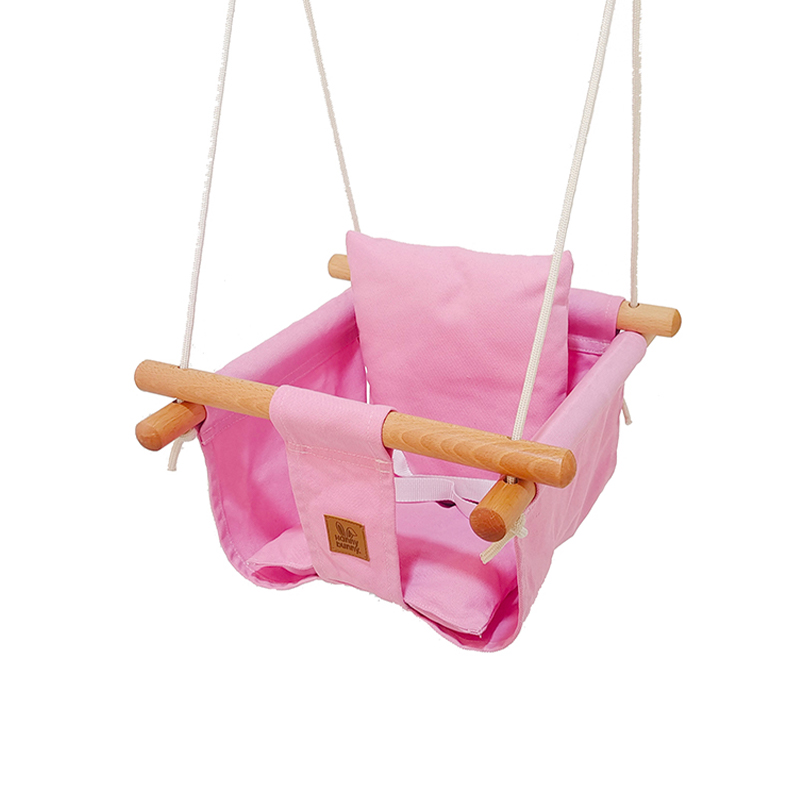Wooden Canvas Cushion Baby Swing