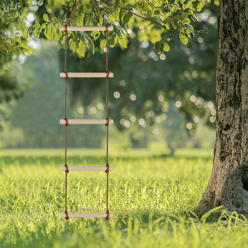 Wooden Climbing Rope Ladder Para sa Mga Bata
